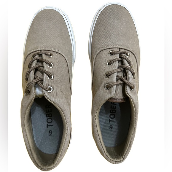 Men's Khaki Classic Low Top Shoes Canvas Fashion Sneaker with Soft Insole Causal - Picture 2 of 6